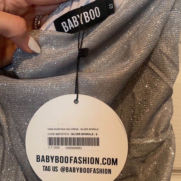 Baby Boo “Anastasia Mini Dress”, Silver, Small - Picture 3 of 5